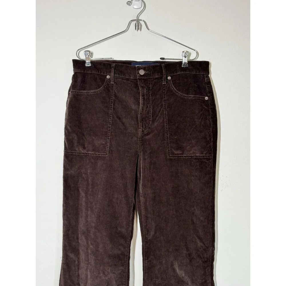 Veronica Beard Women's Brown Crosbie Corduroy High Waist Wide Leg Jeans Pants 32